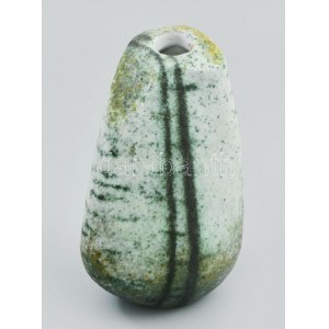 Simó Ágoston (1925-2011): Retró kerámia kavicsváza, jelzett, hibátlan, m: 15,5 cm /// 1943-49...