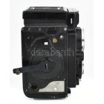 Yashica Mat 124G ikerlencsés reflex fényképezőgép, Yashinon 3,5/80mm objektívvel, eredeti bőr tokjában, elemmel...