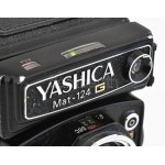 Yashica Mat 124G ikerlencsés reflex fényképezőgép, Yashinon 3,5/80mm objektívvel, eredeti bőr tokjában, elemmel...