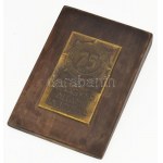 Miticzky Gábor (1942-2021): 75 éves a magyar hajózás. Bronz harang, fa talapzaton. Jelzett, m: 23 cm ...