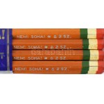 Nem! Nem! Soha! Irón, Schuler József R.T. Budapest, irredenta nemzetiszínű ceruza készlet (12 db), eredeti...