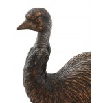 Franz Xaver Bergmann (1861-1936): Emu. Hidegen festett bronz, 1900 körül, jelzett, m: 15,5 cm / Wiener bronze...