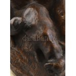 Beszédes János László (1874-1922): Juhász a nyájjal. Öntött patinázott bronz, jelzett...