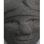 Pistyur Imre (Csobánka, 1953-): Szitakötő. Faragott és pácolt vulkáni kő, jelzés nélkül, hibátlan, 23x13x15 cm...