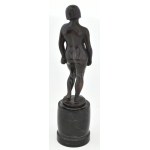 Sóváry János (1895-1966): Női akt. Patinázott bronz, márvány talapzaton. Jelzett: Sóváry J...