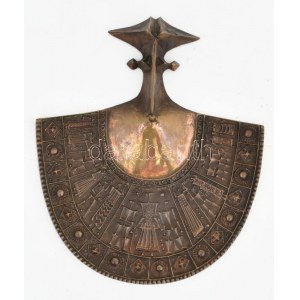 Papp Zoltán fali dísz, bronz, jelzett 22x25 cm