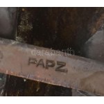 Papp Zoltán fali dísz, bronz, jelzett 22x25 cm