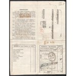 1853 Ausschl. Pr. Kaiser-Ferdinands-Nordbahn vasúti fuvarlevél