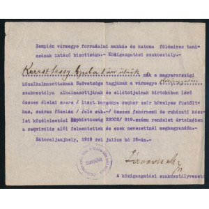 1919 Sátoraljaújhely...