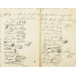 1837 Ipolyság, A Honthi Olvasó Társaság alapszabályai, 1837. dec. 13., hajtott, kissé foltos, kis sérülésekkel, 2 sztl...