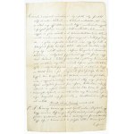 1837 Ipolyság, A Honthi Olvasó Társaság alapszabályai, 1837. dec. 13., hajtott, kissé foltos, kis sérülésekkel, 2 sztl...