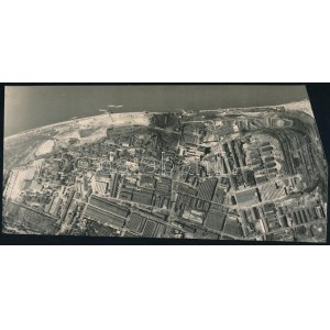 Budapest, Csepel, Weiss Manfréd Gyár, légi felvétel, 21×10 cm