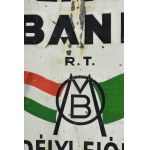1940 A Magyar-Olasz Bank Rt. erdélyi fiókja, Kolozsvár, dekoratív fém tábla, kopásokkal...