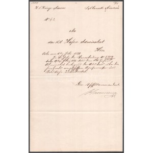 1880 Az S.M. Corvette Minerva parancsnokának kézzel írptt jelentése a Cs. k. Kikötői parancsnokságnak...