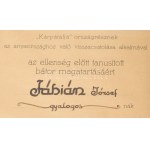 1939 Kárpát Csoport Parancsnokság dicsérő oklevele gyalogos részére, Kárpátalja...