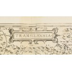 1566 Erdély rézmetszetű térképe. HANC VLTRA VEL TRAN-/ SILVANIAM, QVAE ET PANO-/ DACIA, ET DACIA RIPESIS, VVL-...