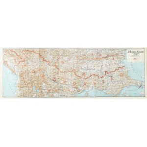 1912 A Balkán-háború térképe, 1:800.000, tervezte és rajzolta: Kogutowicz Manó, Bp., Földrajzi Intézet Rt....