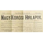 1904 A Nagy-Kőrösi Hírlapok XXIV. évf 47. szám, 6p. benne a város rendezési tervével