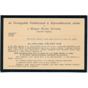 1941 gróf széki Teleki Pál (1879-1941...