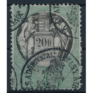 1870 20Ft okmánybélyeg hártyapapíron