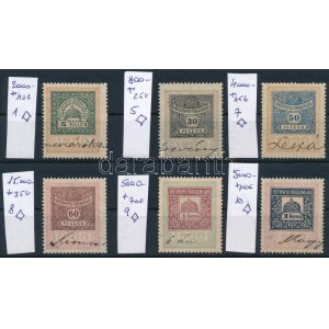 1900 6 db forgalmi adóbélyeg csillagvízjellel! Nagyon ritka! / fiscal stamps with star in the watermark ...