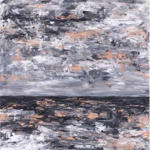 Iwona Gabryś, Composition in black and beige No. 123, 2023