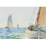 Soter August JAXA-MAŁACHOWSKI (1867-1952), Fishing boats at sea.