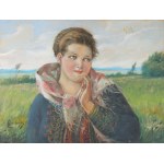 Kasper ŻELECHOWSKI (1863-1942), Portret dziewczyny w stroju ludowym