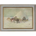 Roman BREITENWALD (1911-1985), Horses in a Winter Landscape.