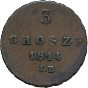 Księstwo Warszawskie 1807-1815, 3 grosze 1814 I.B., Warszawa