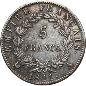 Francja, Napoleon Bonaparte, 5 franków 1811 A