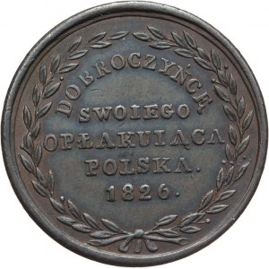 Królestwo Polskie, Mikołaj I, medal wybity z okazji śmierci Aleksandra I