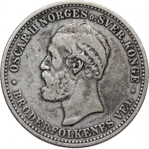 Norwegia, Oskar II, 2 korony 1878