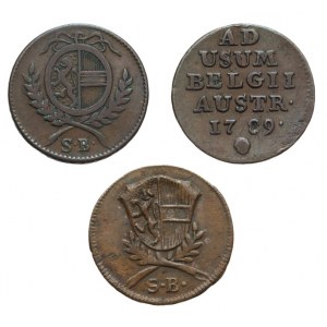 Austria, Zestaw trzech XVIII-wiecznych monet miedzianych 