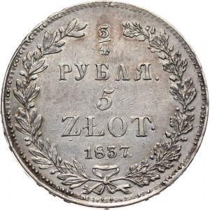 Zabór rosyjski, Mikołaj I 1825-1855, 3/4 rubla - 5 złotych, 1837 Н-Г, Petersburg - drugi egzemplarz