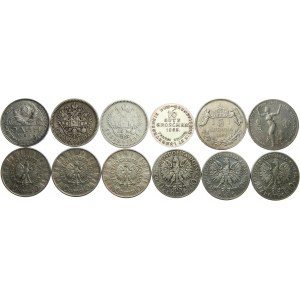 Zestaw 12 srebrnych monet XIX-XX w.