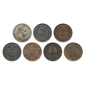 Austria – Węgry, zestaw drobnych monet XIX i XX