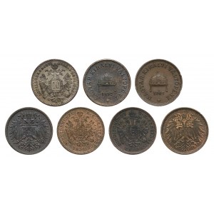 Austria – Węgry, zestaw drobnych monet XIX i XX