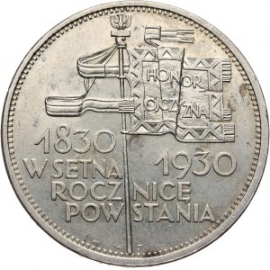 II Rzeczpospolita, 5 złotych 1930 „Sztandar”, stempel płytki