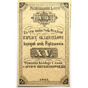 Hrubieszów, Apteka Hrubieszowska, 15 kopiejek srebrem 1861 (2)