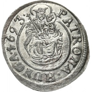 Węgry, Leopold I 1658-1705, denar 1693/KB, Krzemnica