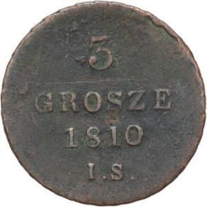 Księstwo Warszawskie 1807-1815, 3 grosze 1810 I.S., Warszawa