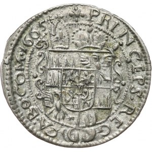 Austria, Ołomuniec biskupstwo, Karol II z Liechtenstein 1664-1695, 3 krajcary 1665