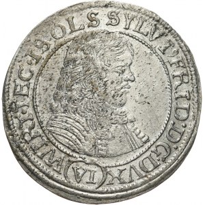 Śląsk, księstwo oleśnickie - Dynastia Württemberg-Weiltingen - Sylwiusz Fryderyk 1664-1697, 6 krajcarów 1674 SP, Oleśnica