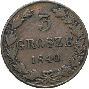 Zabór rosyjski, Mikołaj I 1825-1855, 3 grosze 1840, Warszawa