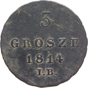 Księstwo Warszawskie 1807-1815, 3 grosze 1814 I.B., Warszawa