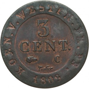 Niemcy, Westfalia - Hieronim Napoleon 1807-1813, 3 centimes 1809 C, Clausthal-Zellerfeld