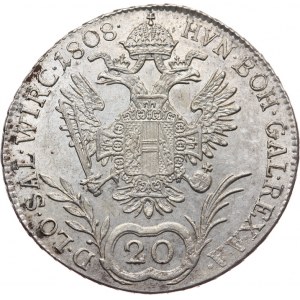 Austria, Franciszek II 1792-1835, 20 krajcarów 1808 A, Wiedeń