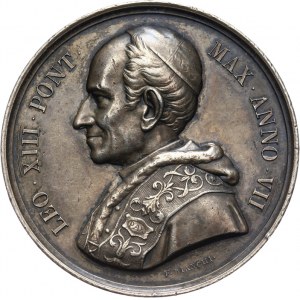 Watykan, Leon XIII 1878-1903, medal Pontyfikat Leona XIII (MAX AN VII) 1884, autorstwa Bianchi’ego
