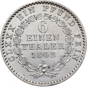 Niemcy, Anhalt - Bernburg - Aleksander Karol 1834-1863, 1/6 talara 1862 A, Berlin